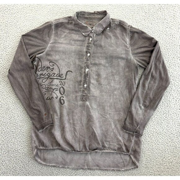 Tom Tailor Polo Team Blouse Grey Lightweight Pullover Henley Top - Picture 1 of 16